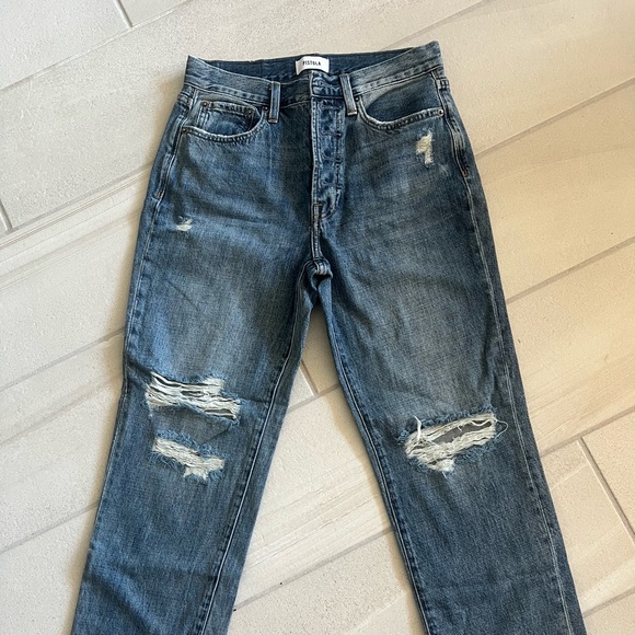 Pistola Charlie High Rise Straight Leg Jean Womens 27 Medium Wash Distressed - Picture 10 of 10